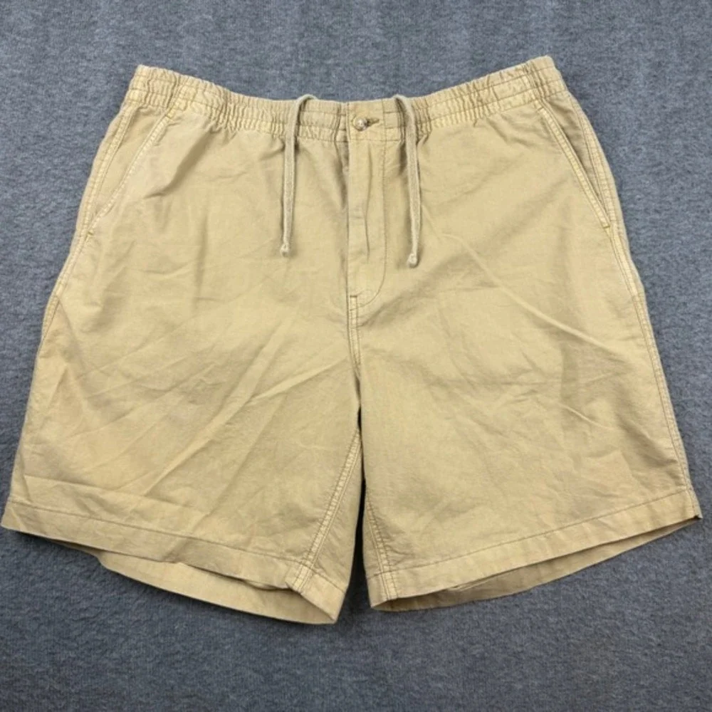 Polo Ralph Lauren Shorts Men's‎ XXL Khaki Tan Classic Fit Drawstring Cotton 7in